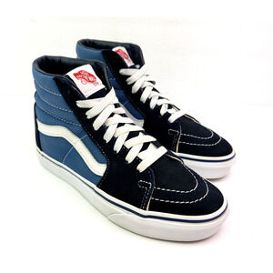 Vans Sk8 HI Womens Sz 6 Mens Sz 4.5 Blue Suede Canvas Skate Sneaker Shoes